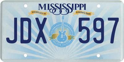 MS license plate JDX597