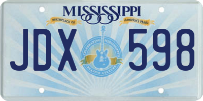 MS license plate JDX598