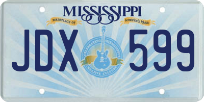 MS license plate JDX599