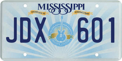 MS license plate JDX601