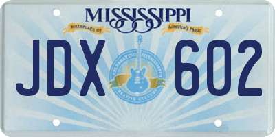 MS license plate JDX602