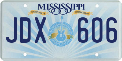 MS license plate JDX606