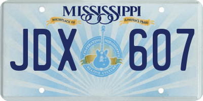 MS license plate JDX607