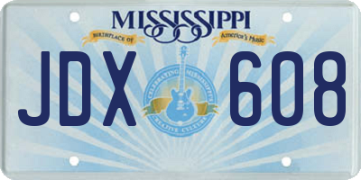 MS license plate JDX608