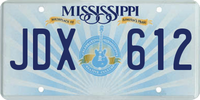 MS license plate JDX612