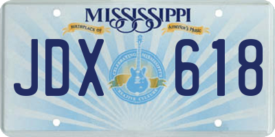 MS license plate JDX618