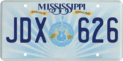 MS license plate JDX626