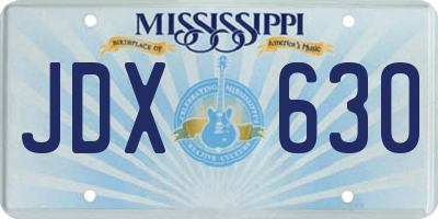 MS license plate JDX630