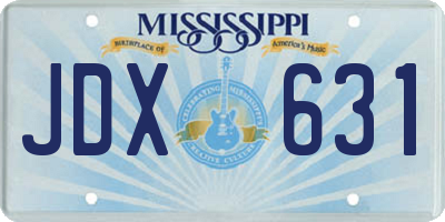 MS license plate JDX631