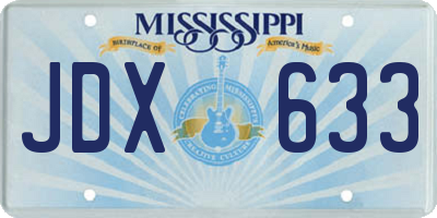 MS license plate JDX633