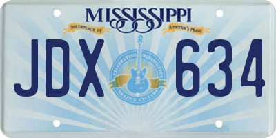MS license plate JDX634