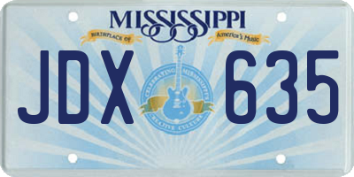MS license plate JDX635