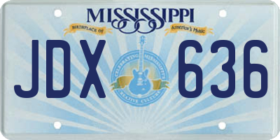 MS license plate JDX636