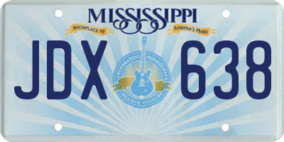 MS license plate JDX638