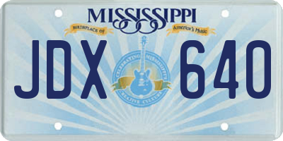 MS license plate JDX640