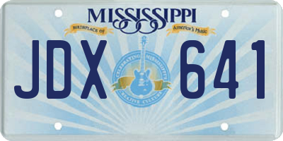 MS license plate JDX641