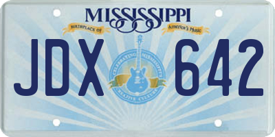 MS license plate JDX642