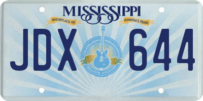 MS license plate JDX644