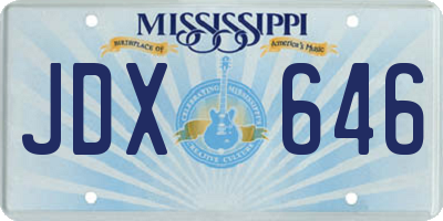 MS license plate JDX646