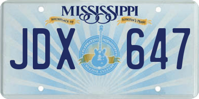 MS license plate JDX647
