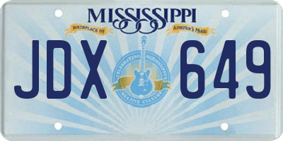 MS license plate JDX649