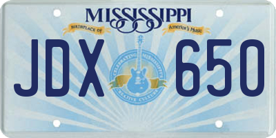 MS license plate JDX650