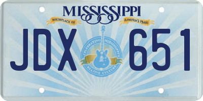 MS license plate JDX651