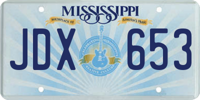 MS license plate JDX653