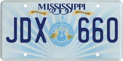 MS license plate JDX660