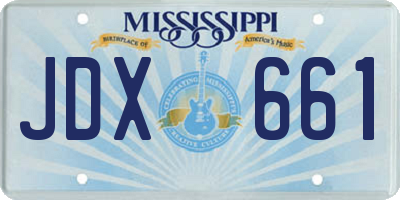 MS license plate JDX661