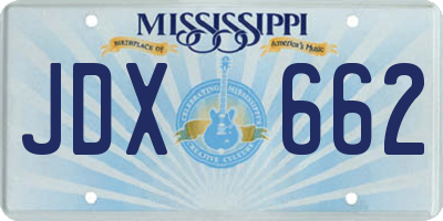 MS license plate JDX662