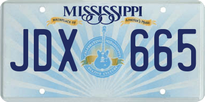 MS license plate JDX665