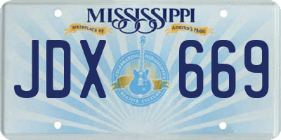 MS license plate JDX669