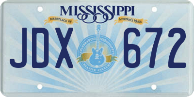 MS license plate JDX672