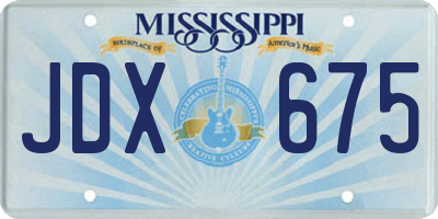 MS license plate JDX675