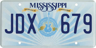MS license plate JDX679