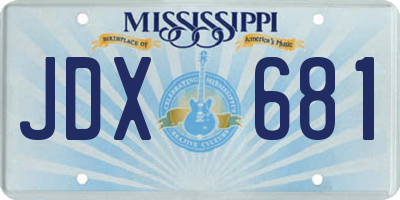 MS license plate JDX681