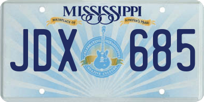 MS license plate JDX685