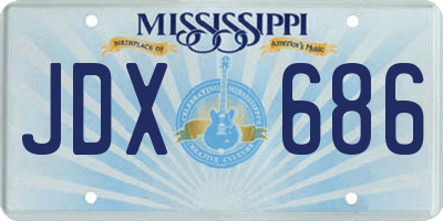 MS license plate JDX686