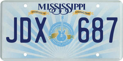 MS license plate JDX687