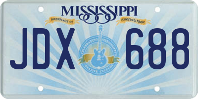 MS license plate JDX688
