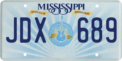 MS license plate JDX689