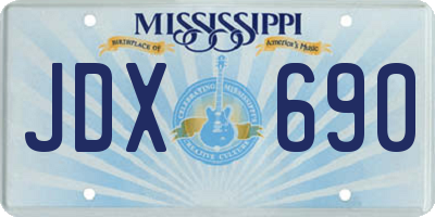MS license plate JDX690