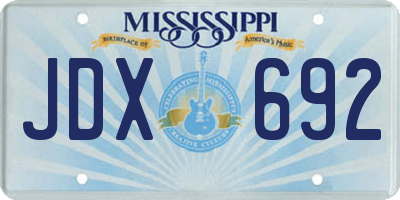 MS license plate JDX692