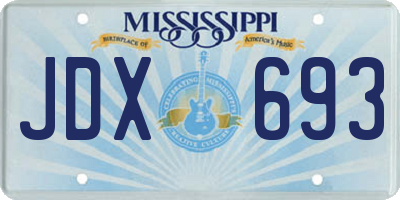 MS license plate JDX693