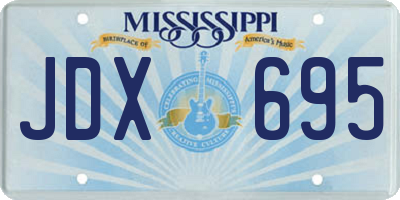 MS license plate JDX695