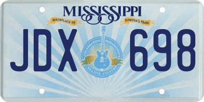 MS license plate JDX698