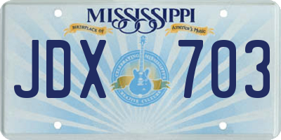 MS license plate JDX703