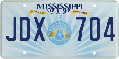 MS license plate JDX704