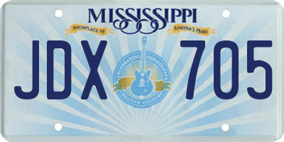 MS license plate JDX705